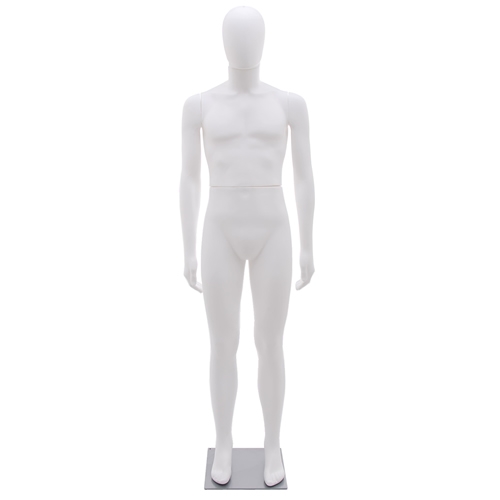 Rental of 1 male mannequin with egg head - white