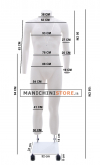 Rental service of 1 male Mannequin for e-commerce photos - base with wheels