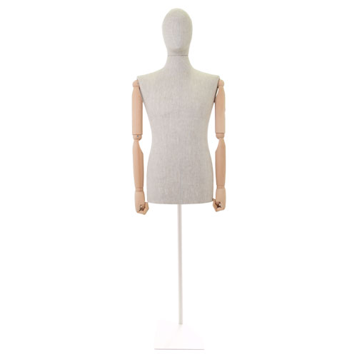 RENTAL SERVICE OF 1 LINEN MALE BUST WITH WOODEN ARMS