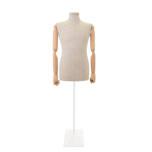 RENTAL SERVICE OF 1 LINEN MALE BUST WITH WOODEN ARMS