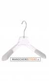 38 cm plastic hanger - transparent - velvet shoulder