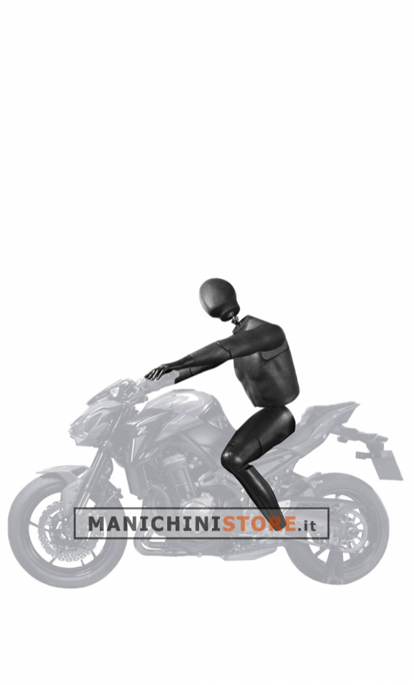 Flexible motorbike male mannequin with jointed head and shoulders