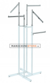 White square tube floor lamp with 4 chrome arms