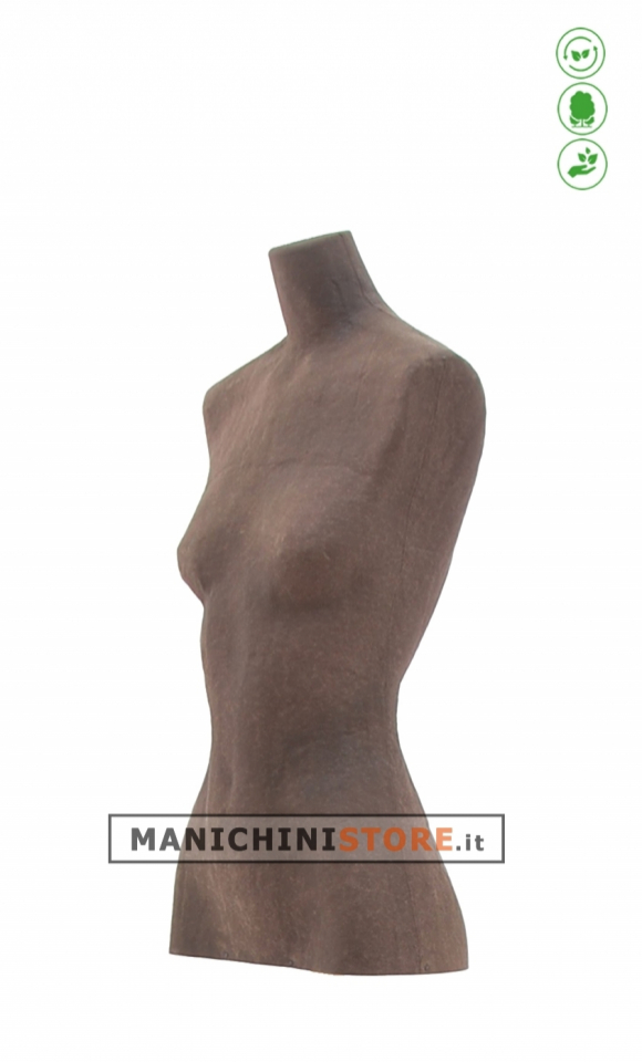 Busto donna da banco in cartapesta - tabacco