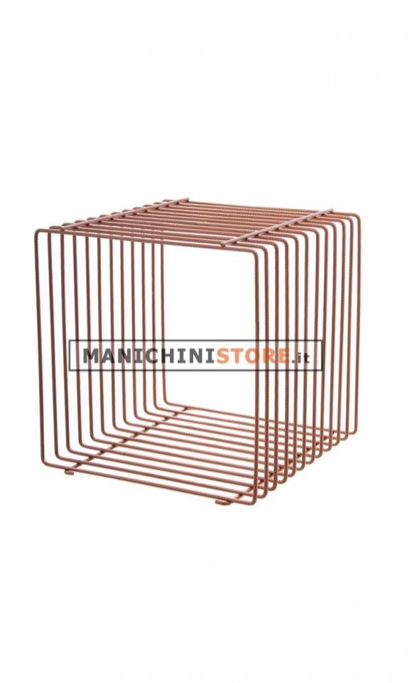 Cubo in filo ferro rame 40cm