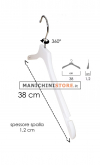 Wooden hanger cm.38 x cm.1 with shoulder notches - pickled white