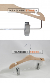 Wooden hanger with shoulder notches and clip cm. 30 x cm.1 - Beech tree