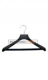 Wooden coat hanger with velvet trouser bar 45 x 5 cm - pickled black