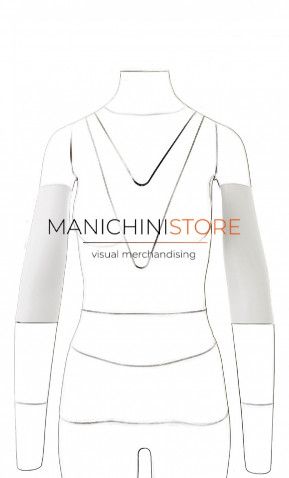 Straight arms accessory for F11 and F21 series e-commerce mannequins