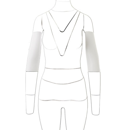 Straight arms accessory for F11 and F21 series e-commerce mannequins