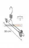 Gruccia metallo pinza 35 cm - alluminio satinato