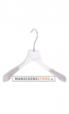 Plastic coat hanger 40 x 2,5 cm with velvet shoulder - Transparent Crystal