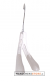 Plastic coat hanger 38 x 2,5 cm with velvet shoulder - Transparent Crystal