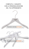 Wooden coat hanger cm.45 x cm.3,5 with shoulder notches - pickled white