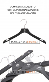 Wooden hanger cm.42 x cm.1 with shoulder notches - pickled black