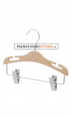 Child wooden hanger with shoulder notches and clip cm. 26 x cm.1 - Beech tree