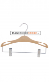 Wooden hanger with shoulder notches and clip cm. 30 x cm.1 - Beech tree