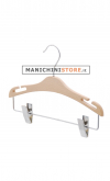 Wooden hanger with shoulder notches and clip cm. 30 x cm.1 - Beech tree