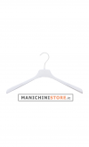 Plastic coat hanger 42 x 2,5 cm - white velvet shoulder