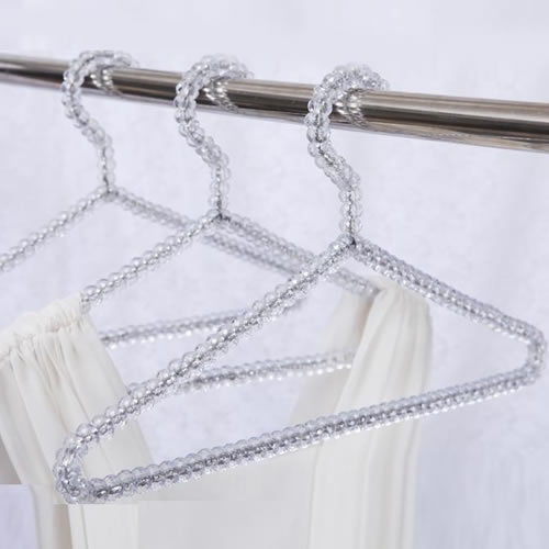 Pearl coat hanger 41 cm - transparent crystal