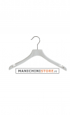 Wooden hanger cm.38 x cm.1 with shoulder notches - pickled white