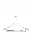 Plastic coat hanger 40 x 2,5 cm with velvet shoulder - Transparent Crystal