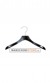 Wooden hanger cm.38,5 x cm.1 with shoulder notches - glossy black