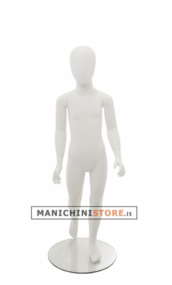 7-8 year old child mannequin with egg-head