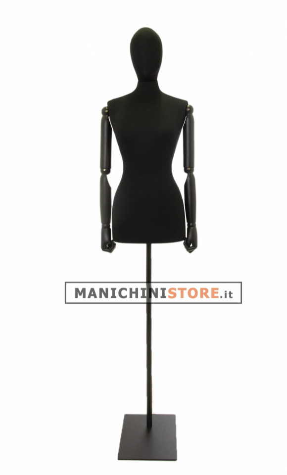 Busto donna black lycra con braccia legno