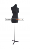 Busto donna tessuto nero con base treppiede nera