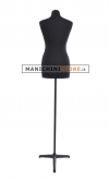 Busto donna tessuto nero con base treppiede nera