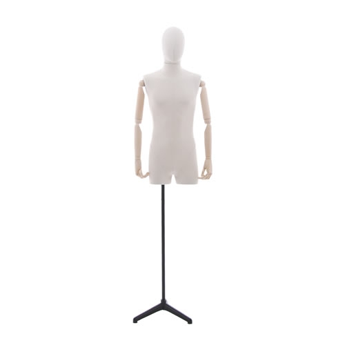 RENTAL of 1 fabric male bust with wooden arms and half legs