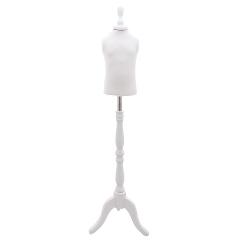 Busto bambino 1 anno con base treppiede barocco bianco