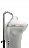 Male torso bust with base with neck attachment - white