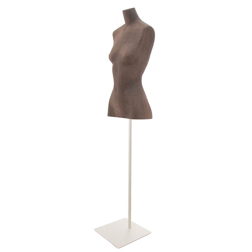 Brown female bust with square base