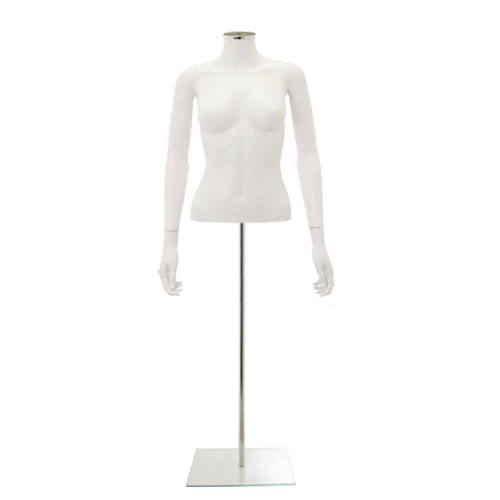 Busto donna bianco con braccia e base 