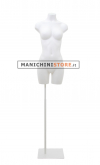 Busto manichino donna bianco con base bianca