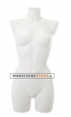 Female torso bust in white plastic