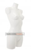 Female torso bust in white plastic