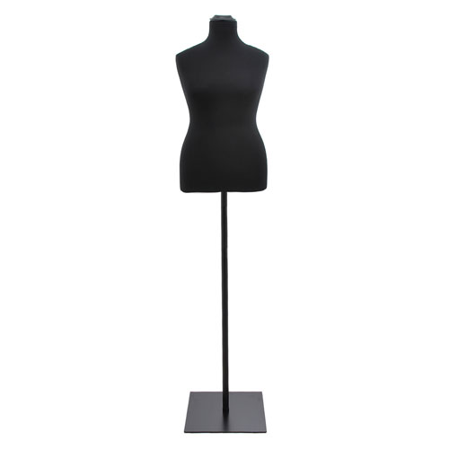 Busto donna sartoriale taglia comoda nero con base quadra