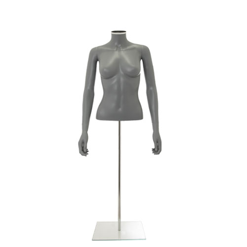 Busto donna grigio con braccia e base