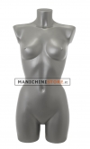 Female torso bust in grey plastic