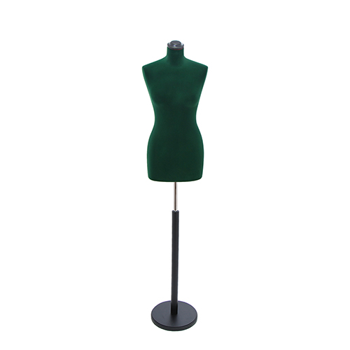 Busto sartoriale donna vellutato verde base tonda nera