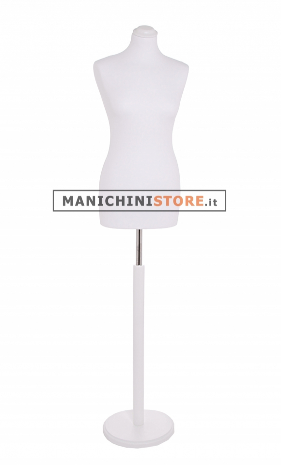 Busto donna bianco con base tonda