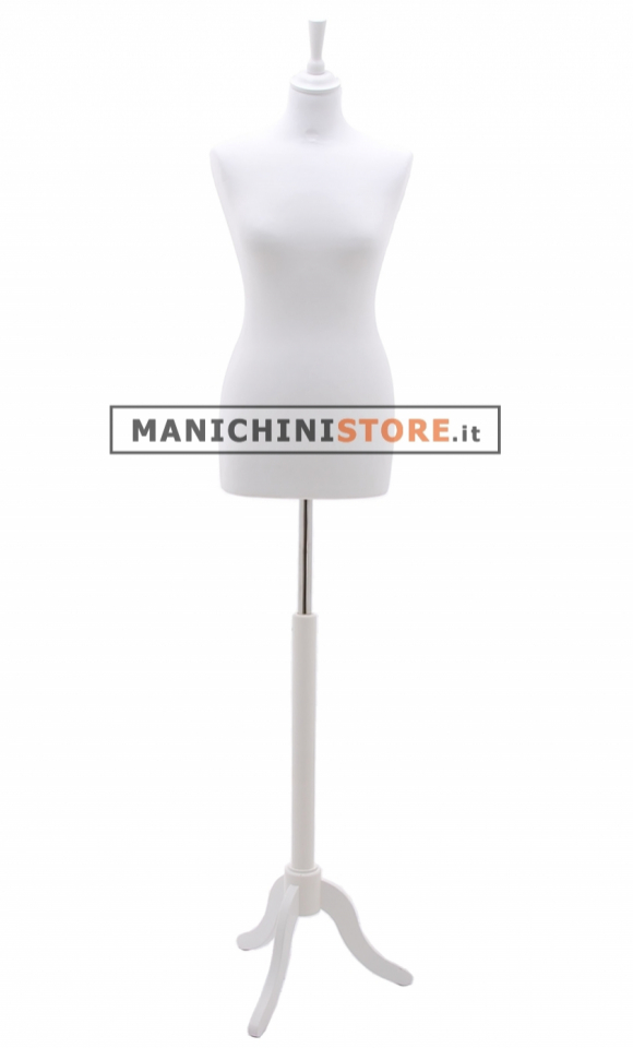 Busto donna total white con treppiede