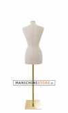 Busto donna in lino con base rettangolare oro