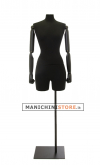 Busto donna black lycra con braccia legno e mezza gamba