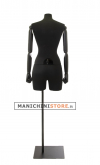 Busto donna black lycra con braccia legno e mezza gamba