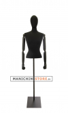 Black lycra female bust with wooden arms and half leg