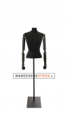 Busto donna black lycra con braccia legno e mezza gamba